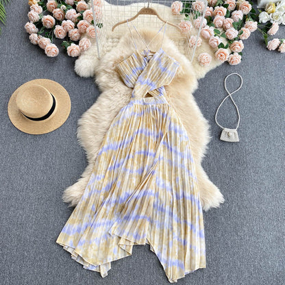 Sexy Spaghettiträger Sommer Rückenfreies Kleid Heißes Damenkleid P154