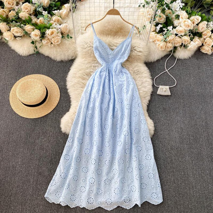 Sexy Spaghettiträger Heißes rückenfreies Spitzenkleid für Damen Feiertagskleid P203