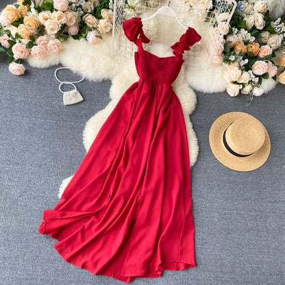 Sexy Träger Sommerkleid Damen Holiday Kleid P165