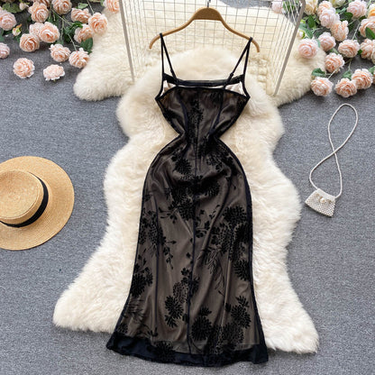 knee length dresses for ladies Baltic Born Womens Summerlin Lace Top Maxi Dress | Black