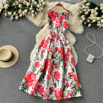 Sexy Scoop Blumenkleid Damen Urlaubskleid P196