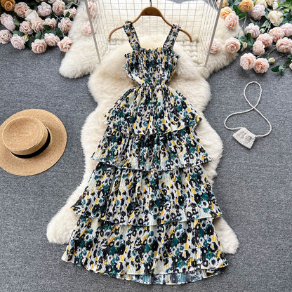 Süßes Träger Sommer Blumenkleid Heißes Damenkleid P153