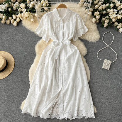 Robe trapèze en dentelle pour femme P091