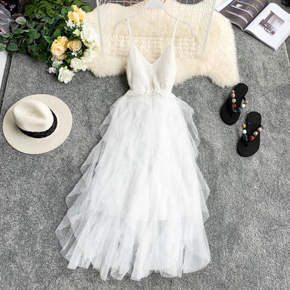 Damen-Sommerkleid A-Linie Spaghettiträger Altrosa P094