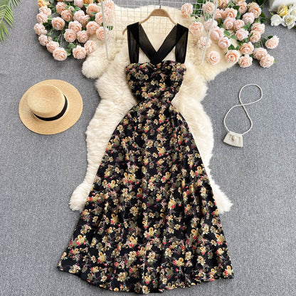 Süßes geblümtes Sommerstrandkleid für Damen P090