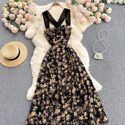 Süßes geblümtes Sommerstrandkleid für Damen P090