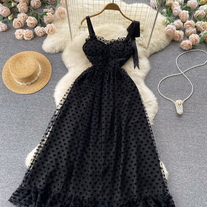 Sexy Spaghettiträger Sommerkleid schwarz Damenkleid P128