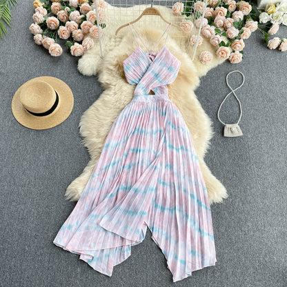 Sexy Spaghettiträger Sommer Rückenfreies Kleid Heißes Damenkleid P154