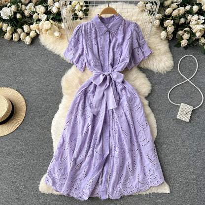 Robe trapèze en dentelle pour femme P091