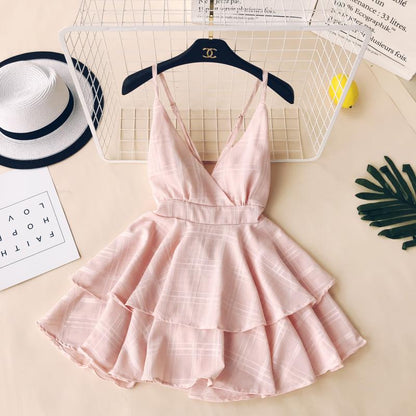 Sexy Träger Sommer Kurzes Kleid Damen Urlaubskleid P164