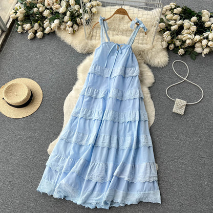 Sexy Spaghetti Träger Sommer Spitzenkleid Heißes Damenkleid P149