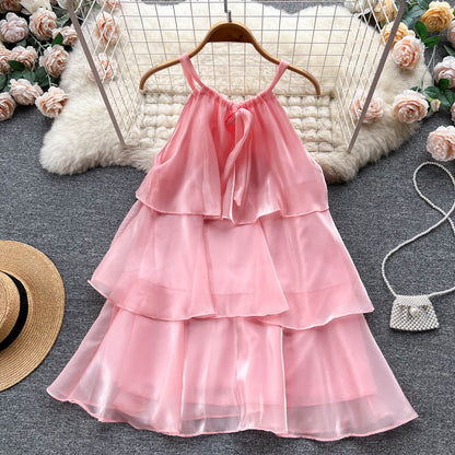 Süßes Neckholder-Sommerkleid Damen-Urlaubskleid P179