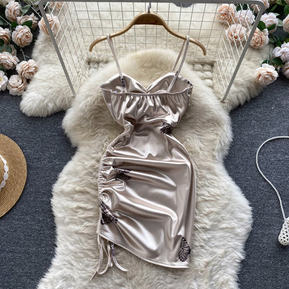 Sexy Spaghettiträger Heißes kurzes Kleid Damen Sommerkleid P201