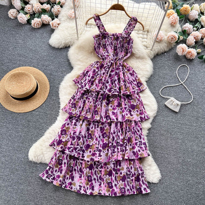 Süßes Träger Sommer Blumenkleid Heißes Damenkleid P153