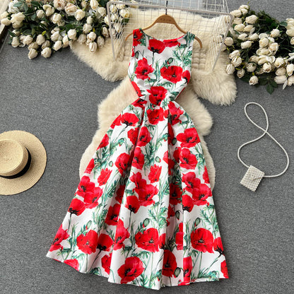 Sexy Scoop Blumenkleid Damen Urlaubskleid P196