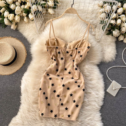 Sexy Trägertops Sommer Kurzes Sternenkleid Damen Strandkleid P181
