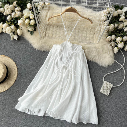 Cute Spaghetti Straps Backless Short Dress Women Holiday Dress P232 PreppyDress Cute Spaghetti Straps Backless Short Dress Women Holiday Dress P232 PreppyDress