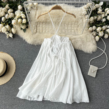 Cute Spaghetti Straps Backless Short Dress Women Holiday Dress P232 PreppyDress Cute Spaghetti Straps Backless Short Dress Women Holiday Dress P232 PreppyDress