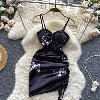 Sexy Spaghettiträger Heißes kurzes Kleid Damen Sommerkleid P201