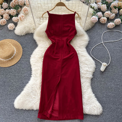 Sexy Seidensatin-Kleid Sommer Damen Holiday-Kleid P221