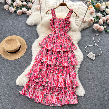 Süßes Träger Sommer Blumenkleid Heißes Damenkleid P153