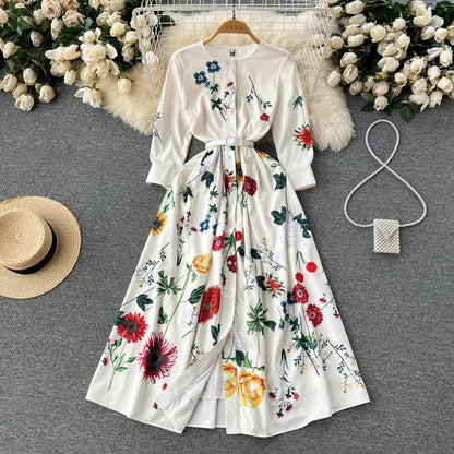 schlichtes Sommerkleid für Damen mit 3/4-Ärmeln P117
