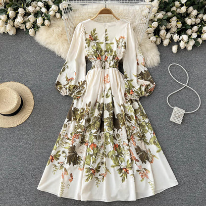 einfaches langärmeliges Sommerkleid für Damen P118