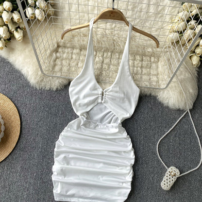 Sexy Enges Ärmelloses Schwarzes Kurzes Sommerkleid P244