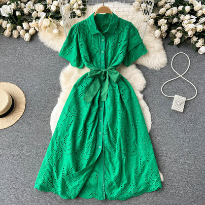 Robe trapèze en dentelle pour femme P091