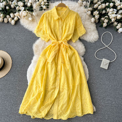 Robe trapèze en dentelle pour femme P091