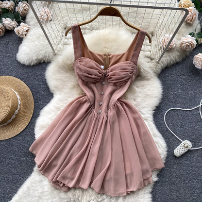 Sexy asymmetrisches Träger-Minikleid für Damen P132