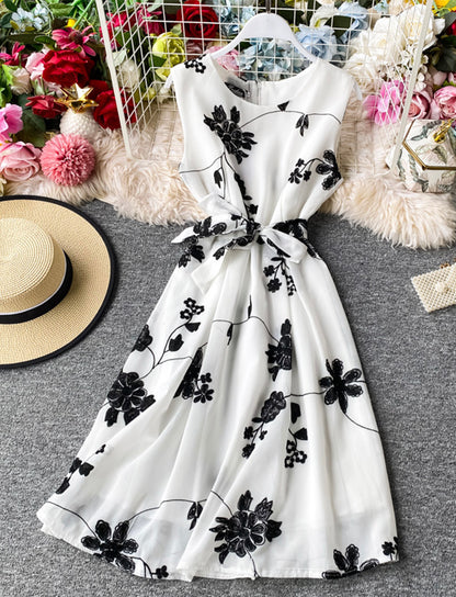 Robe courte d'été évasée A Line 037