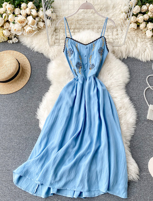 Girls Embroidered A-line Strap Neck dress main image 0