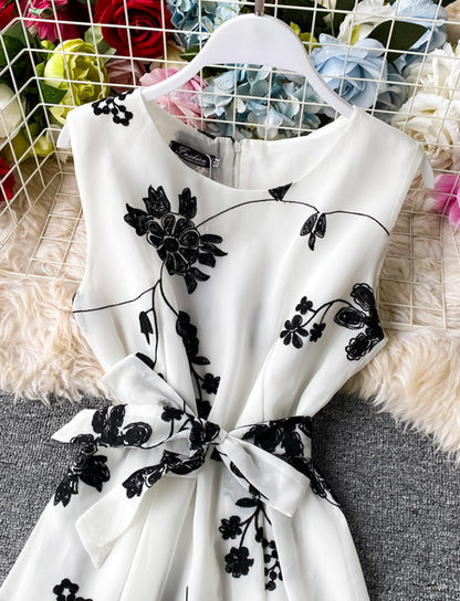 Robe courte d'été évasée A Line 037