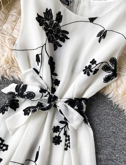 Robe courte d'été évasée A Line 037