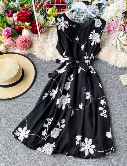 Robe courte d'été évasée A Line 037
