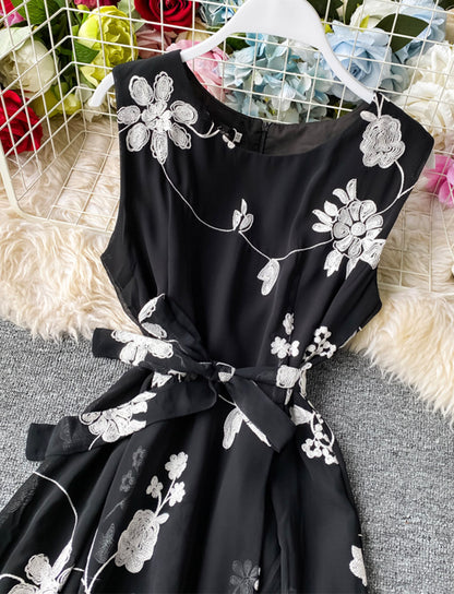 chinese dress ladies A line flowers short dress summer dress 037 – PreppyDress