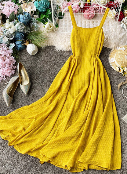 Einfaches A-Linien-Rückenfreies Kleid für Mädchen, Modell 041