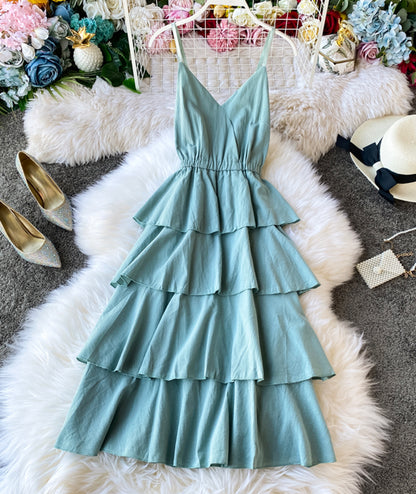 Damenkleid A-Linie V-Ausschnitt rückenfrei 054