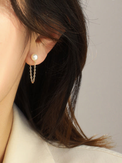 Boucles d'oreilles clou classiques en perles pendantes pour femme, style simple et élégant, boucles d'oreilles de créateur haut de gamme pour femme e003