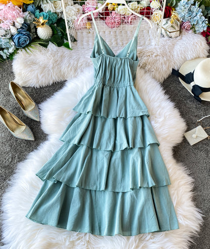 Damenkleid A-Linie V-Ausschnitt rückenfrei 054