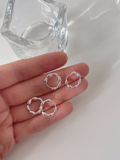 Nouvelles boucles d'oreilles en argent sterling avec pois, fermoir d'oreille, boucles d'oreilles hypoallergéniques simples et petites e005
