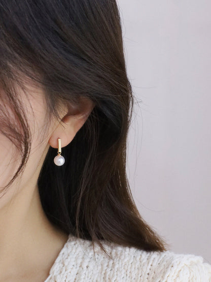 Tägliche vielseitige Perlenohrringe Damenohrringe Kleine und zarte Damenohrringe Silberstifte e016