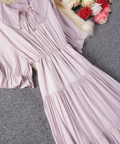 Niedliches A-Linien-Kleid Kurzarmkleid Sommerkleid 038