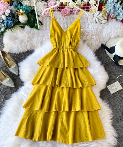 Damenkleid A-Linie V-Ausschnitt rückenfrei 054