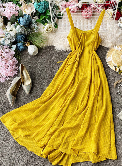 Einfaches A-Linien-Rückenfreies Kleid für Mädchen, Modell 041