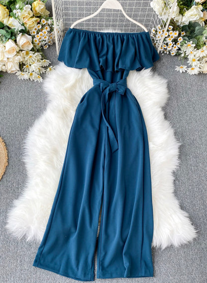 off shoulder dress shopee Stylish off shoulder jumpsuit women's jumpsuit 072 – PreppyDress