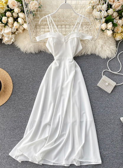 Einfaches A-Linien-Off-Shoulder-Kleid Modisches Kleid 046
