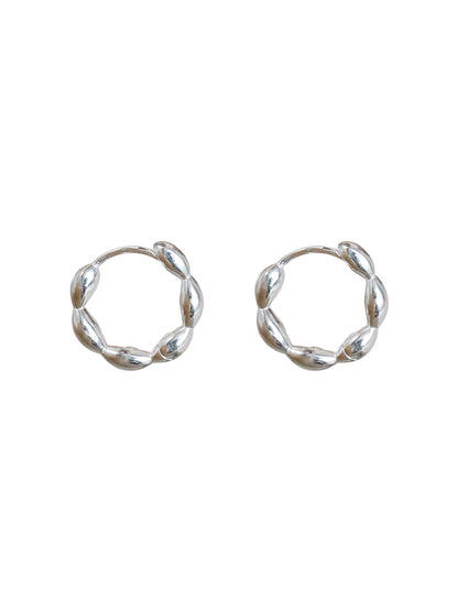 Nouvelles boucles d'oreilles en argent sterling avec pois, fermoir d'oreille, boucles d'oreilles hypoallergéniques simples et petites e005