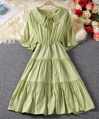 Niedliches A-Linien-Kleid Kurzarmkleid Sommerkleid 038